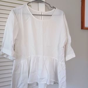 Linen Peplum Top